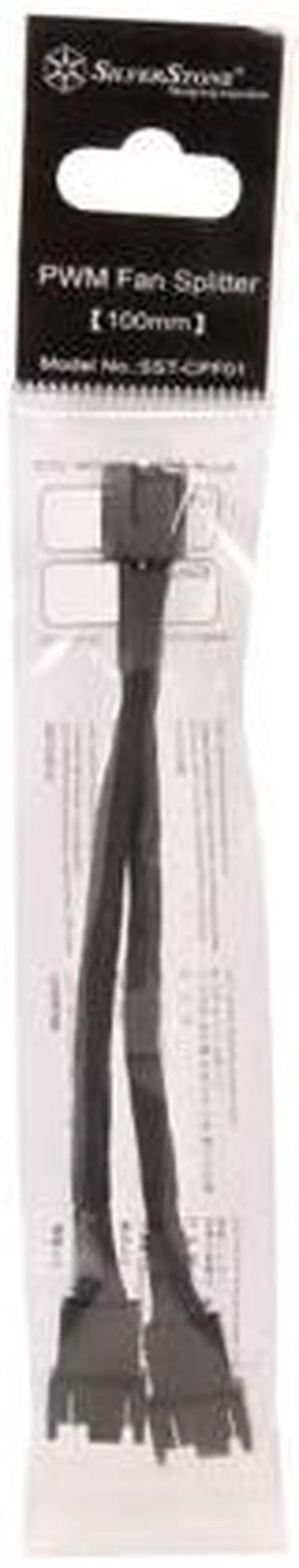 Alt view image 7 of 7 - SilverStone All Black Sleeved 1-to-2 Sleeved PWM Fan Splitter Cable (CPF01)