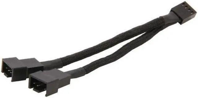 Alt view image 5 of 7 - SilverStone All Black Sleeved 1-to-2 Sleeved PWM Fan Splitter Cable (CPF01)