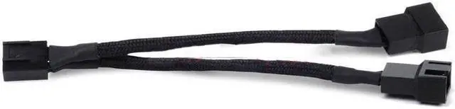 Alt view image 6 of 7 - SilverStone All Black Sleeved 1-to-2 Sleeved PWM Fan Splitter Cable (CPF01)