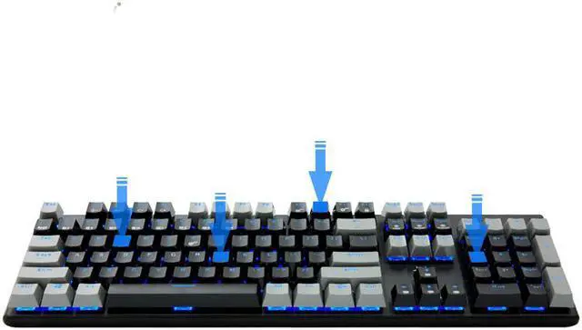 Main image of CORN GK706 Mechanical Gaming Keyboard Blue LED Backlit Wired Keyboard with Blue Switches for Windows PC Office and Working-ABS Keycaps(Black Gray,104 Keys)