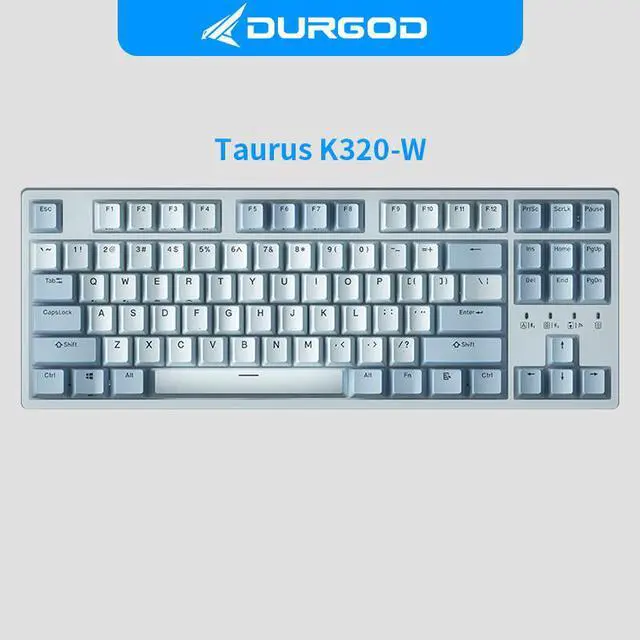 Main image of Durgod K320W 87 Keys Mechanical Keyboard - Doubleshot PBT Profile - Wireless 2.4gHz / Bluetooth 5.0 / USB Type C - Up to 40 Days Battery Life (Cherry Silent Red Switch, Blue)