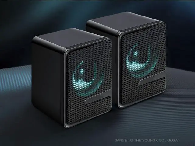 Alt view image 5 of 7 - Computer Speakers S3 USB Light Double Gaming RGB Speakers PC Wired 2.0 USB Powered Volume Control Stereo Mini Speaker 3.5mm Aux Input for Desktop PC Ph