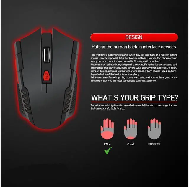 Alt view image 6 of 6 - CORN 2.4Ghz Mini Portable Wireless Mouse USB Optical 2000DPI Adjustable Professional Game Gaming Mouse Mice For PC Laptop