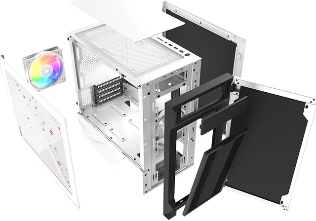 Alt view image 5 of 5 - Cooler Master Silencio S400 Sakura Edition Micro-ATX Tower with Sound-Dampening Material, Sound-Dampened Solid Steel Side Panel, Reversible Front Panel, SD Card Reader, and 1 x 120mm ARGB Fan