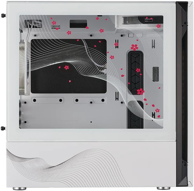 Alt view image 3 of 5 - Cooler Master Silencio S400 Sakura Edition Micro-ATX Tower with Sound-Dampening Material, Sound-Dampened Solid Steel Side Panel, Reversible Front Panel, SD Card Reader, and 1 x 120mm ARGB Fan