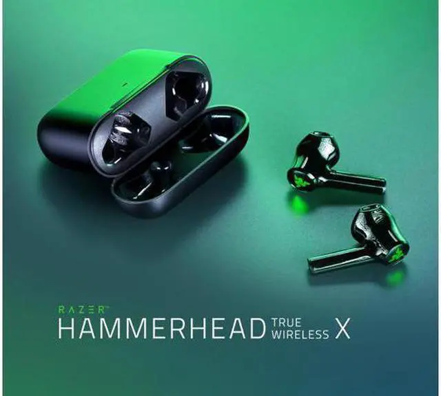 Alt view image 3 of 6 - Hammerhead True Wireless X Bluetooth Gaming Earbuds: Green Lighting -60ms Low-Latency- Classic Black