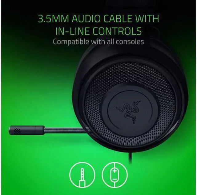Razer Kraken Black 【RZ04-02830100-R3M1】 Razer Kraken Gaming Headset: Lightweight Aluminum Frame