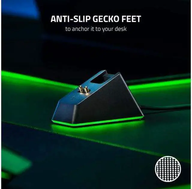 Alt view image 5 of 5 - Mouse Charging Dock Chroma: Magnetic Dock with Charge Status RGB Lighting - Anti-Slip Gecko Feet - Powered by Razer Chroma - Classic Black