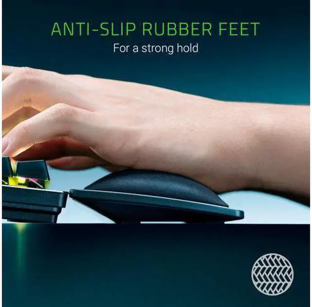 Alt view image 3 of 4 - Ergonomic Wrist Rest for Full-Sized Keyboards: Anti-Slip Rubber Base - Angled Incline - Classic Black