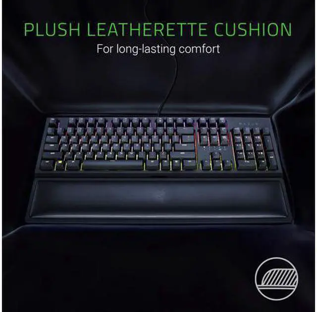 Alt view image 2 of 4 - Ergonomic Wrist Rest for Full-Sized Keyboards: Anti-Slip Rubber Base - Angled Incline - Classic Black