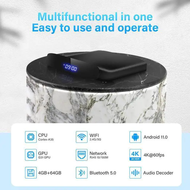 Alt view image 4 of 7 - A95x W2 TV Box S905w2 2G / 16g Android 11 Dual Band WiFi Network HD Player