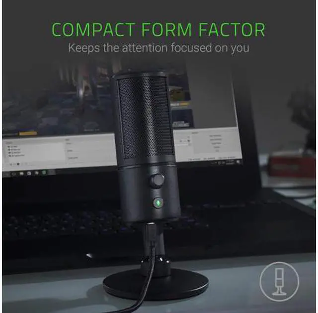 Alt view image 2 of 5 - Seiren X: Supercardioid Pick-Up Pattern - Condenser Mic - Built-In Shock Mount - Professional Grade Streaming Microphone