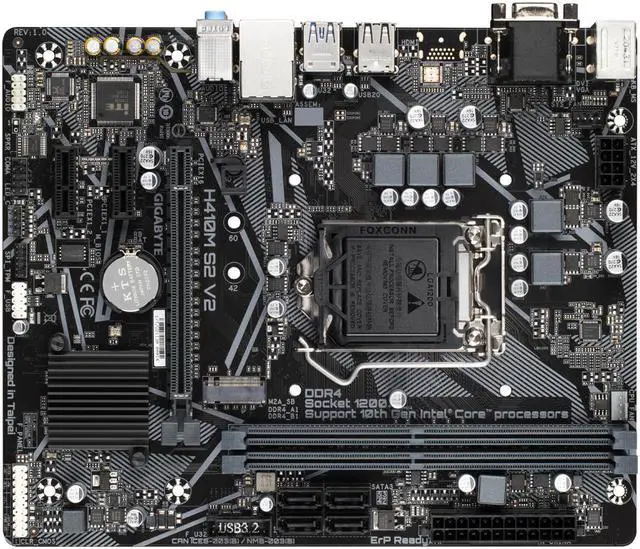 Alt view image 4 of 5 - GIGABYTE H410M S2 V2 Ultra Durable Motherboard with Intel® GbE LAN, Anti-Sulfur Resistor, Smart Fan5 Supports 10th Gen Intel Core Processors