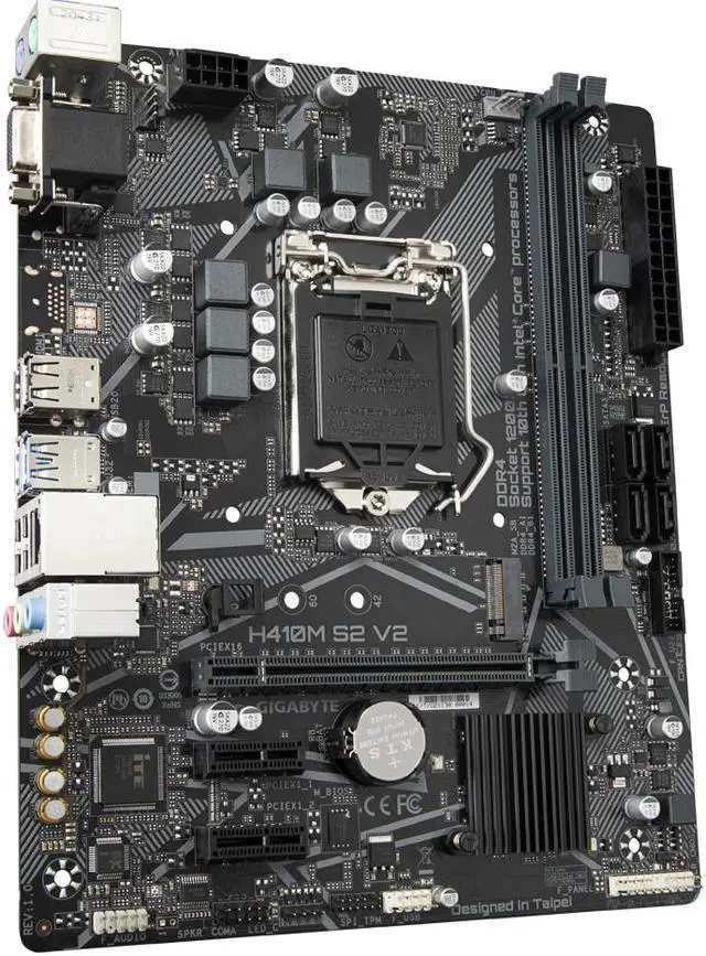 Alt view image 3 of 5 - GIGABYTE H410M S2 V2 Ultra Durable Motherboard with Intel® GbE LAN, Anti-Sulfur Resistor, Smart Fan5 Supports 10th Gen Intel Core Processors