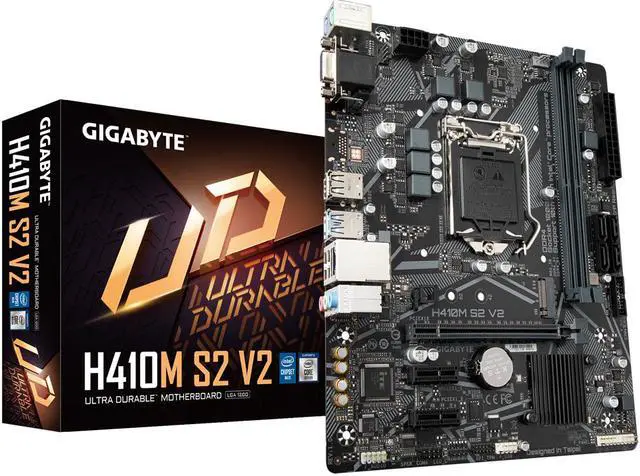 Main image of GIGABYTE H410M S2 V2 Ultra Durable Motherboard with Intel® GbE LAN, Anti-Sulfur Resistor, Smart Fan5 Supports 10th Gen Intel Core Processors
