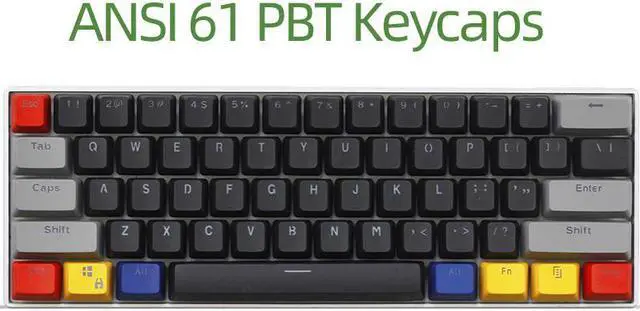 Alt view image 2 of 7 - CORN 61 Key Layout OEM Profile PBT Thick Keycaps for 60% Mechanical Keyboard for RK61,GANSS ALT61,IKBC poker,Annie PRO,GH60,iqunix f60