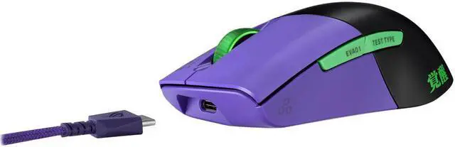 Alt view image 5 of 6 - ASUS ROG Keris Wireless EVA Edition 16,000 dpi, 79 grams, 400IPS USB 2.0/ Bluetooth 5.1/RF 2.4GHz Gaming Mouse - Evangelion Limited