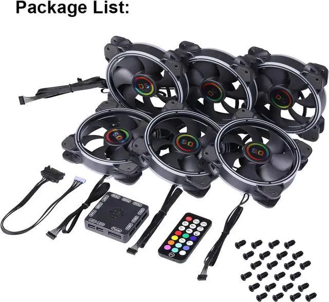 Alt view image 7 of 7 - Wire Rainbow RGB Case Fan, Addressable RGB LED 120mm Fan with Remote Adjustable Color and Speed for PC Cases (6pcs RGB Fans kit, RF Controller, D Series)
Visit the DS leddess Store
