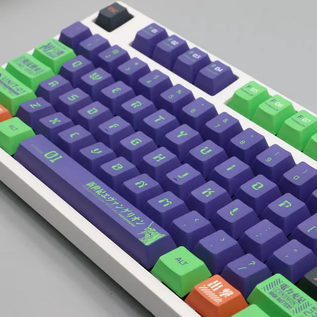Alt view image 3 of 6 - Evangelion EVA 01 Keycaps, 140 PBT Keycaps for Mechanical Keyboard, Suitable for Cherry original Switches