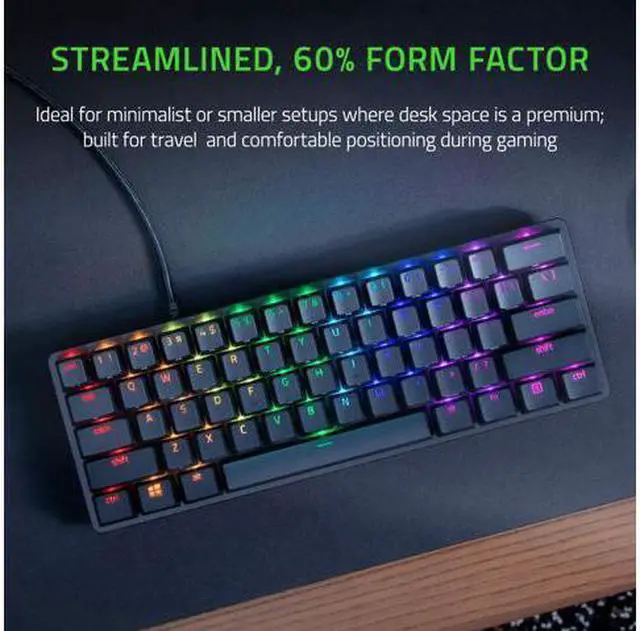 Alt view image 2 of 6 - Huntsman Mini 60% Gaming Keyboard: Fastest Keyboard Switches Ever - Linear Optical Switches - Chroma RGB Lighting - PBT Keycaps - Onboard Memory - Classic Black