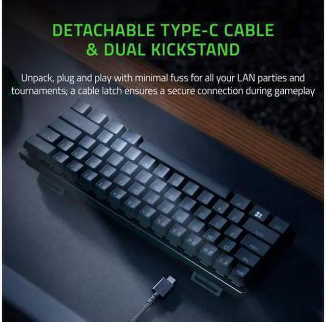 Alt view image 3 of 6 - Huntsman Mini 60% Gaming Keyboard: Fastest Keyboard Switches Ever - Linear Optical Switches - Chroma RGB Lighting - PBT Keycaps - Onboard Memory - Classic Black