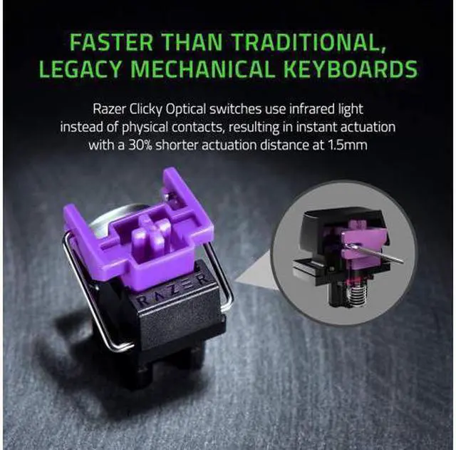 Alt view image 4 of 6 - Huntsman Mini 60% Gaming Keyboard: Fastest Keyboard Switches Ever - Linear Optical Switches - Chroma RGB Lighting - PBT Keycaps - Onboard Memory - Classic Black
