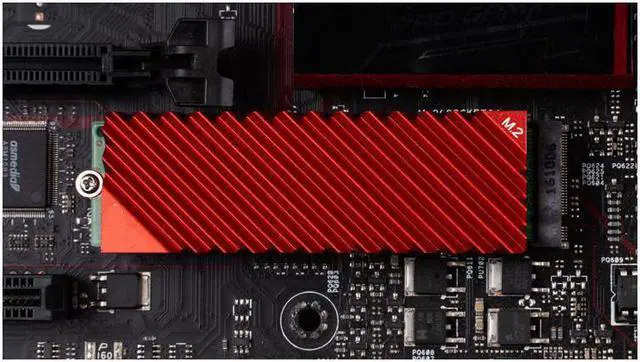 Alt view image 4 of 7 - M.2 Solid-State Hard Drive Cooler, NVME Hard Drive 2280, With Cooling Pad M.2 All-Aluminum Cooler (Red)