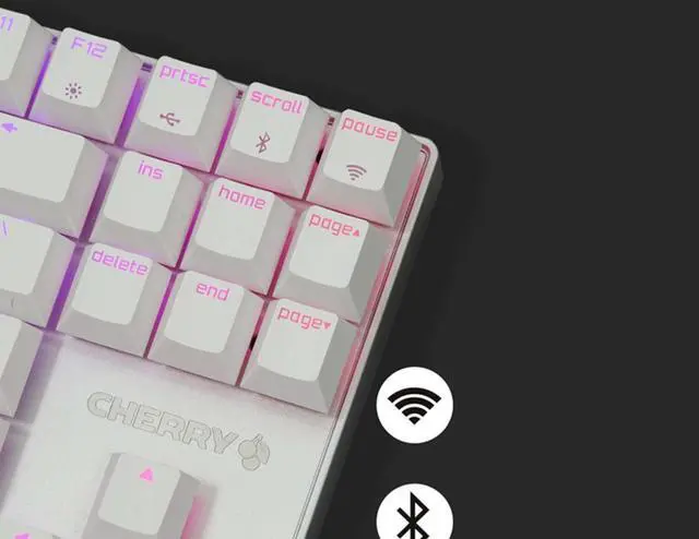 Alt view image 3 of 6 - Cherry MX 8.2 TKL Wireless RGB 87 ABS Keys Mechanical Gaming Keyboard Type-C to USB Wired / Bluetooth / CAWT(2.4GHz) 1ms 3 Module Cherry MX Switch