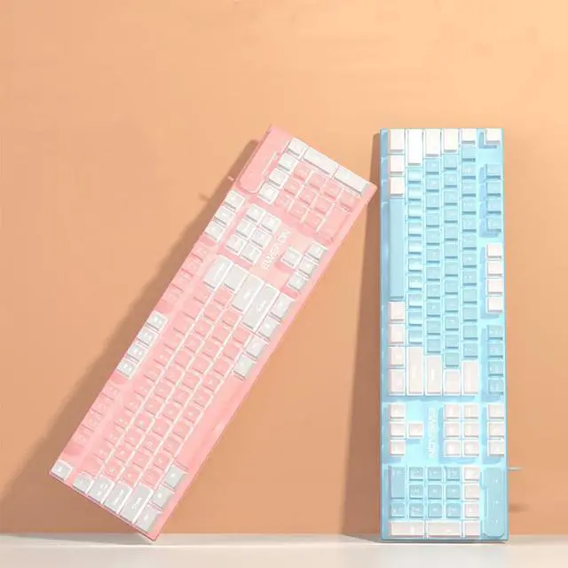 Main image of Mechanical Feeling Gaming Keyboard for PC and Laptop, 26 Anti-ghosting Keys, White Backlit