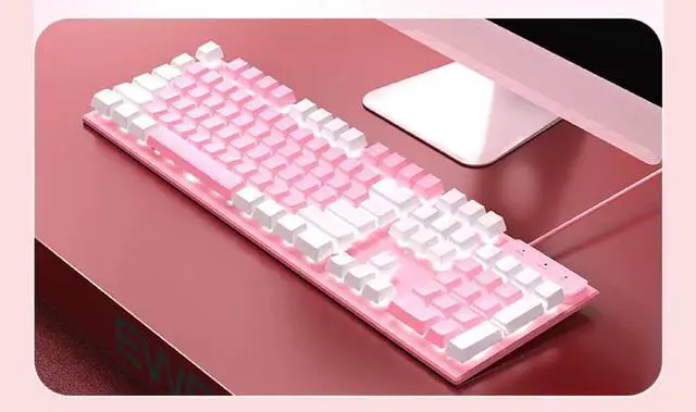 Alt view image 7 of 7 - Mechanical Feeling Gaming Keyboard for PC and Laptop, 26 Anti-ghosting Keys, White Backlit
