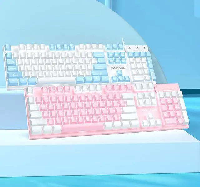 Alt view image 5 of 7 - Mechanical Feeling Gaming Keyboard for PC and Laptop, 26 Anti-ghosting Keys, White Backlit