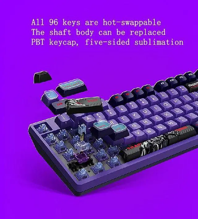 Alt view image 3 of 7 - Thunderobot Megatron keyboard mouse kit, KZ5096 usb, wireless (2.4G), Bluetooth three -mode connection, 96 key non -conflict mechanical keyboard, ML703 dual mode game mouse, 16000 DPI