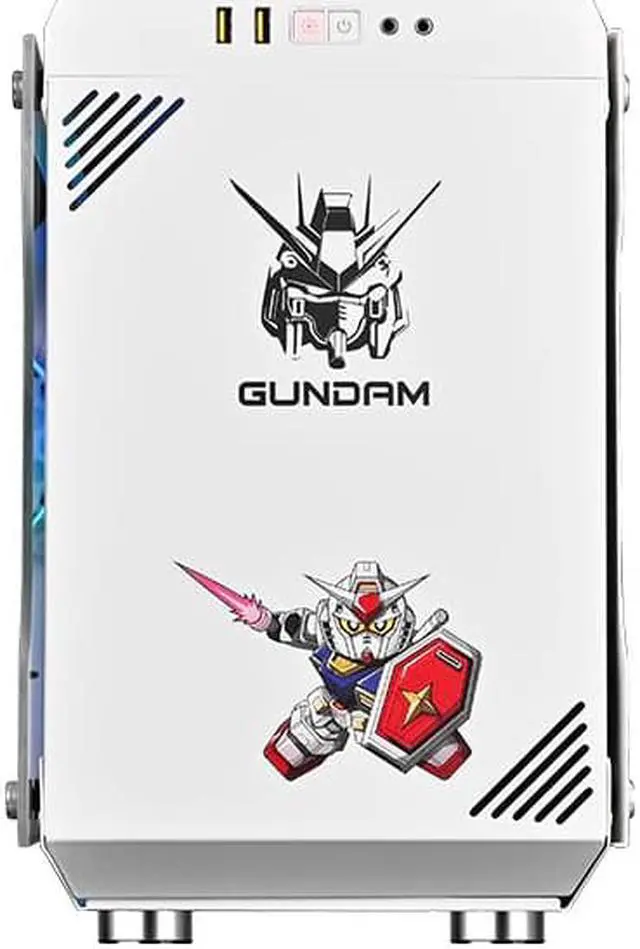 Alt view image 4 of 5 - CORN GUNDAM RX-78-2 Gaming White Computer Case, Micro-ATX Mini-ITX Support 240mm Liquid Cooling