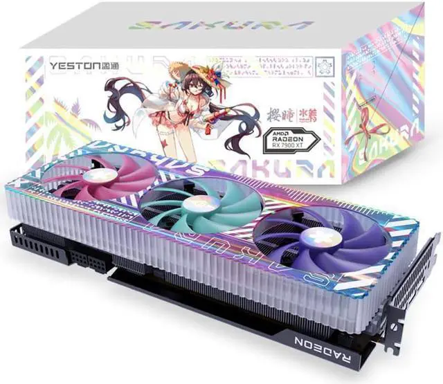 Alt view image 7 of 7 - Yeston Radeon RX 7900 XTX 24GD6 GDDR6 384bit 5nm video cards Desktop computer PC Video Graphics Cards support PCI-Express 4.0 3*DP+1*HDMI-compatible RGB light effect Fragrant graphics card
