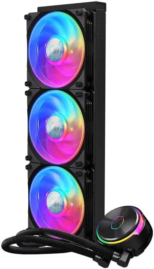 Alt view image 3 of 4 - CoolerMaster water cooling P360 CPU Liquid Cooler, two Chamber Pump, Ceramic Bearing Impeller, Enlarged Copper Base, ARGB 120mm Fans for AMD AM5,AM4/Intel 1700/1200/115X