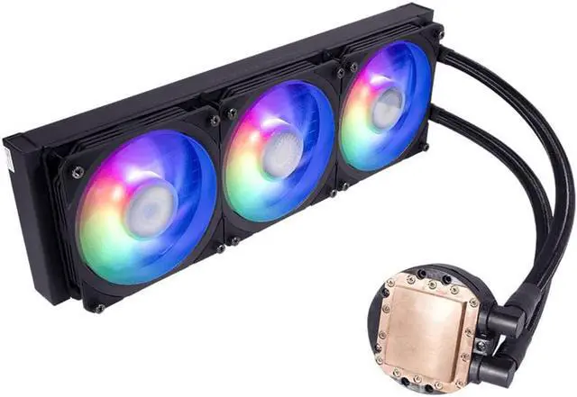 Alt view image 2 of 4 - CoolerMaster water cooling P360 CPU Liquid Cooler, two Chamber Pump, Ceramic Bearing Impeller, Enlarged Copper Base, ARGB 120mm Fans for AMD AM5,AM4/Intel 1700/1200/115X