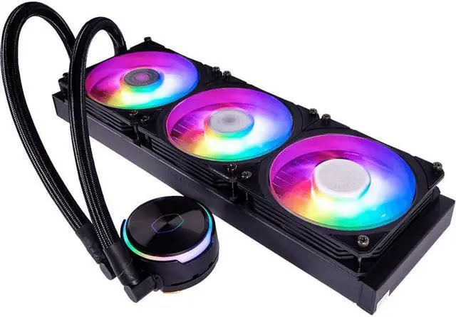 Alt view image 4 of 4 - CoolerMaster water cooling P360 CPU Liquid Cooler, two Chamber Pump, Ceramic Bearing Impeller, Enlarged Copper Base, ARGB 120mm Fans for AMD AM5,AM4/Intel 1700/1200/115X