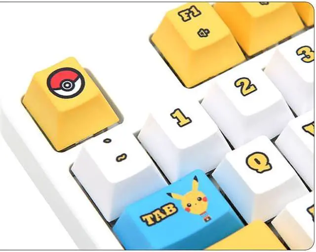 Alt view image 3 of 7 - IROK FE104 cute pokemon Sky version, PBT keycap, no light,104 keys Type-C wired Mechanical keyboard-Blue,Blue Switch