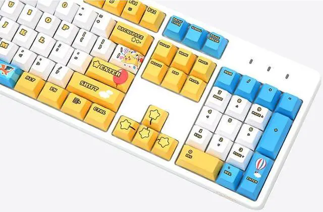 Alt view image 7 of 7 - IROK FE104 cute pokemon Sky version, PBT keycap, no light,104 keys Type-C wired Mechanical keyboard-Blue,Blue Switch