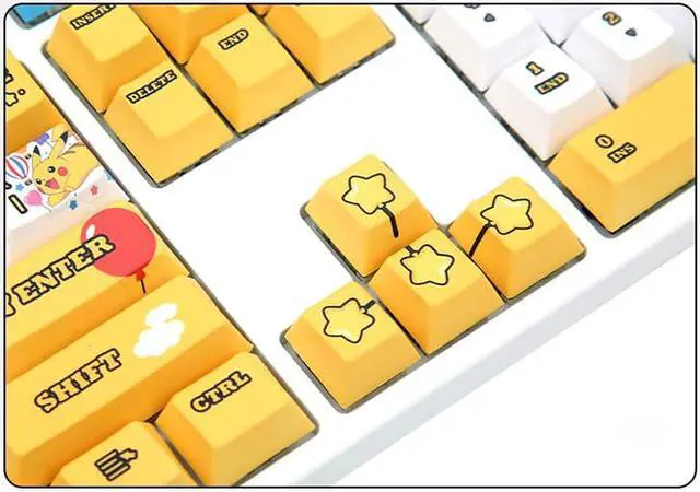 Alt view image 6 of 7 - IROK FE104 cute pokemon Sky version, PBT keycap, no light,104 keys Type-C wired Mechanical keyboard-Blue,Blue Switch