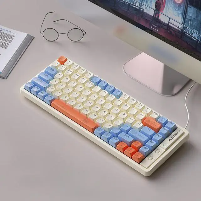 Main image of Langtu GK85 Seas Wireless Bluetooth 5.0/Wired USB/2.4G Gaming Keyboard,Gold Switches Mechanical Keyboard, ABS Keycaps,19 Rainbow LED Backlight Effects,Full Anti-Ghosting (85Keys, Blue White)