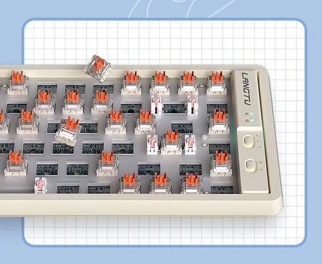 Alt view image 5 of 5 - Langtu GK85 Billiant Wireless Bluetooth 5.0/Wired USB/2.4G Gaming Keyboard,Gold Switches Mechanical Keyboard, ABS Keycaps,19 Rainbow LED Backlight Effects,Full Anti-Ghosting (85Keys, Yellow White)