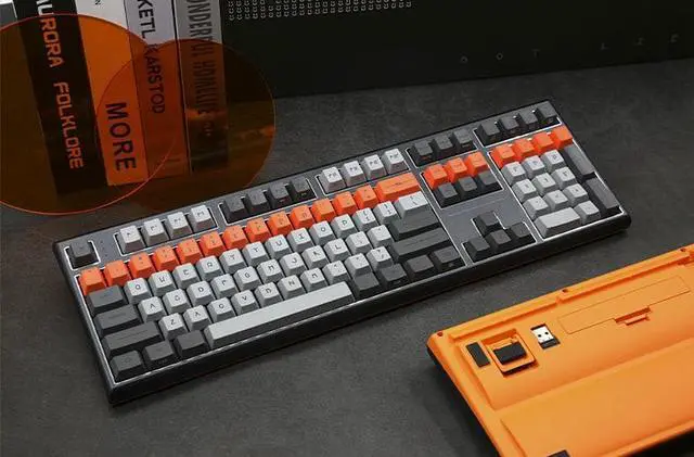 Alt view image 5 of 7 - Varmilo VBS108 wireless Bluetooth 5.0/2.4Ghz/type-c wired 108 keys three Modes Connectable Mechanical Gaming Keyboard, PBT keycaps, Cherry MX Red switches