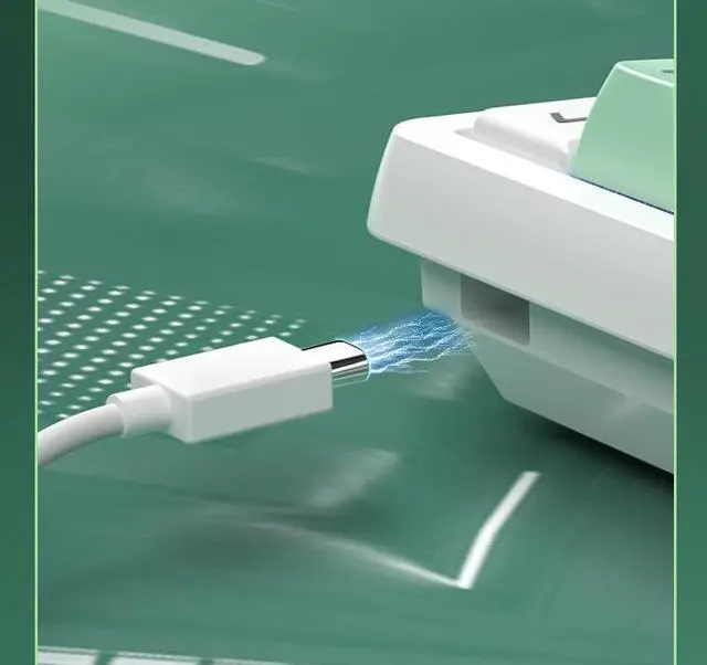 Alt view image 5 of 7 - Langtu GK85 Type-C Wired Gaming Keyboard,Gold Switches Mechanical Keyboard, ABS Keycaps,19 Rainbow LED Backlight Effects,Full Anti-Ghosting (85Keys, Green White)