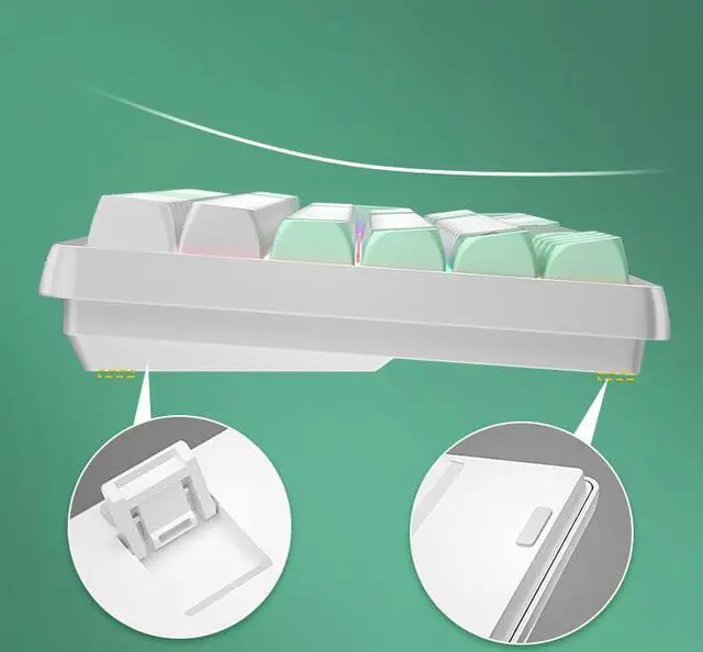 Alt view image 7 of 7 - Langtu GK85 Type-C Wired Gaming Keyboard,Gold Switches Mechanical Keyboard, ABS Keycaps,19 Rainbow LED Backlight Effects,Full Anti-Ghosting (85Keys, Green White)