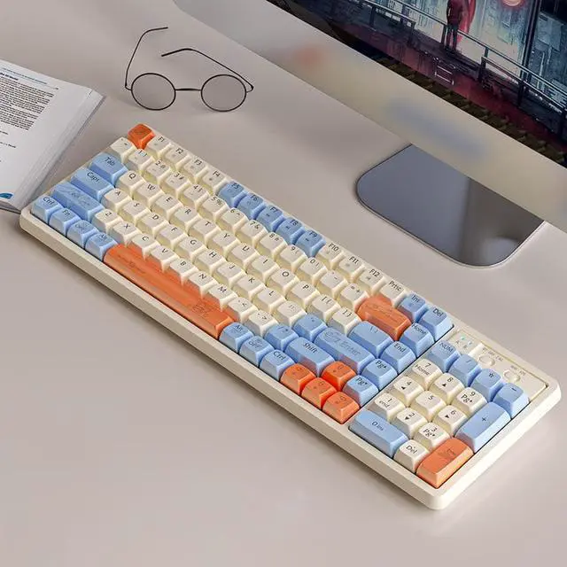 Main image of Langtu GK102 Seas Wireless Bluetooth 5.0/Wired USB/2.4G Gaming Keyboard,Gold Switches Mechanical Keyboard, ABS Keycaps,RGB Backlight Effects,Full Anti-Ghosting (102Keys, Blue White)