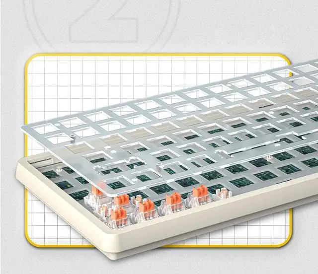 Alt view image 3 of 4 - Langtu GK102 Squid Wireless Bluetooth 5.0/Wired USB/2.4G Gaming Keyboard,Gold Switches Mechanical Keyboard, ABS Keycaps,RGB Backlight Effects,Full Anti-Ghosting (102Keys, Green White)