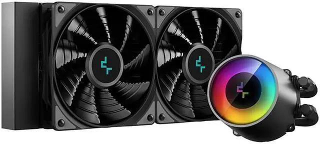 Main image of DEEPCOOL Castle 240 V2+, ceramic shaft, dynamic Balance Pressure Relief Cooling Radiator CPU Cooler Intel 1700 AMD AM5 AM4 Compatible, Black