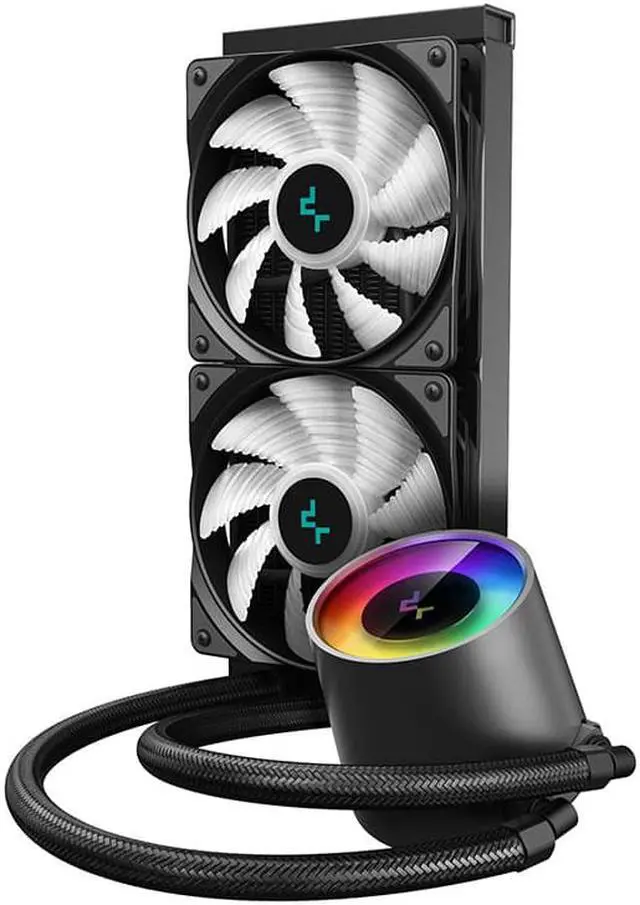 Alt view image 4 of 4 - DEEPCOOL Castle 240 V2+, RGB LED,ceramic shaft, dynamic Balance Pressure Relief Cooling Radiator CPU Cooler Intel 1700 AMD AM5 AM4 Compatible, Black
