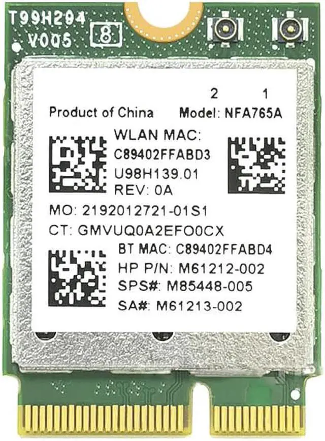 Alt view image 2 of 6 - Qualcomm Chip NFA765/NFA765A WiFi 6E 5G Dual-band Built-in Wireless Network Card Bluetooth 5.3 NGFF M2-2.4G-5G-6G Wireless Speed Tri-Band-Support Win10 Win11